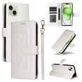 thumbnail image 1 of Compatible with iPhone 13 Case, Premium Leather iPhone 13 Wallet Book Case Magnetic Flip RFID Blocking Credit Card Holder Kickstand with Wrist Strap Shock Absorbing Case, White, 1 of 9