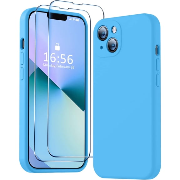 Compatible with iPhone 13 Case, Premium Silicone Upgraded [Camera Protection]  [Soft Anti-Scratch Microfiber Lining] Phone Case for iPhone 13 6.1 inch - Blue