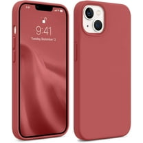 Compatible with iPhone 13 Case, [Silicone Slim Series] Full Body Shockproof Protective Phone Case with Soft Anti-Scratch Microfiber Lining, 6.1 inch, Hibiscus