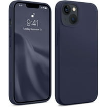 Compatible with iPhone 13 Case, [Silicone Slim Series] Full Body Shockproof Protective Phone Case with Soft Anti-Scratch Microfiber Lining, 6.1 inch, Midnight Blue