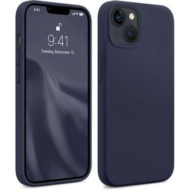 Compatible with iPhone 13 Case, [Silicone Slim Series] Full Body Shockproof Protective Phone Case with Soft Anti-Scratch Microfiber Lining, 6.1 inch, Midnight Blue