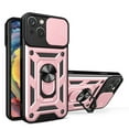 thumbnail image 1 of Compatible with iPhone 13 Case with Sliding Camera Lens Cover and Ring Kickstand Heavy Duty Military Grade Rugged Protection Shockproof Back Phone Cover for iPhone 13, Rosegold, 1 of 7