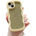 thumbnail image 1 of Compatible for iPhone 13 Case or iPhone 14 Case, Glitter Cute Wavy Frame Full Protection for iPhone 13 / iPhone 14 6.1" Soft TPU Shockproof Phone Cover for Women Girls (Yellow), 1 of 10