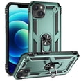 thumbnail image 1 of Compatible with iPhone 13 Case,with 360 Ring Holder Kickstand Card case, Armor Military Grade Protection Hybrid Silicone TPU PC Rugged Case, Magnetic with Car Mount Phone Cover,Darkgreen, 1 of 8