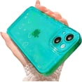 thumbnail image 1 of Compatible for iPhone 13 Clear Case, Cute Glitter Heart Rainbow Laser Holographic Bling Pattern Case for Women Girls Soft TPU Shockproof Camera Protective - Green, 1 of 11