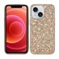 thumbnail image 1 of Compatible with iPhone 13 Glitter Plating Case, Luxury Bling Sparkly Shiny Cute Case Soft TPU Plating Bumper Raised Camera Shockproof Back Cover Wireless Charging for Women Girl, Gold, 1 of 6