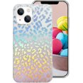 thumbnail image 1 of Compatible with iPhone 13 Leopard Case for Women, Luxury Glitter Leopard Cheetah Print Designed Colorful Laser Iridescent Case Hard PC Bumper Slim Protective Bling Girly Case Cute, 1 of 9