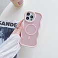 thumbnail image 1 of Compatible with iPhone 13 Magnetic Case,Cute Fashion Curly Wave Shape Frame Design,[Compatible with Mag-Safe ] Translucent Matte Shockproof Phone Case for iPhone 13,Pink, 1 of 7