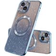 thumbnail image 1 of Compatible with iPhone 13 Magnetic Gardient Glitter Case, Plating Bling Cute Case with MagSafe for Women Girls Full Camera Protector Back Cover for iPhone 13 6.1'' Blue, 1 of 13
