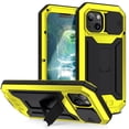 thumbnail image 1 of Compatible with iPhone 13 Mini Case with Built-in Glass Screen Protector, Allytech Full Body Dustproof Life Waterproof Stand Slide Camera Lens Protective Case for iPhone 13 Mini 5G 5.4" 2021, Yellow, 1 of 5