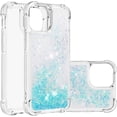thumbnail image 1 of Compatible with iPhone 13 Mini Case Glitter Liquid Cute Clear Phone Case Floating Quicksand Shockproof Protective Bumper Silicone Soft TPU Case for iPhone 13 Mini 5.4 inch Star Blue YB, 1 of 12