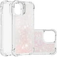 thumbnail image 1 of Compatible with iPhone 13 Mini Case Glitter Luxury Cute Love Liquid Quicksand Clear Soft TPU Girls Women Stylish Bumper Shockproof Protective Case for iPhone 13 Mini 5.4 inch Pink YB, 1 of 6
