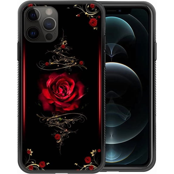 Compatible with iPhone 13 Mini Case,Pattern Design Hard PC Back Cover Non-Slip Soft TPU Protective Case for iPhone 13 Mini for Women 5.4inch-Spiritual Rose