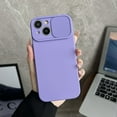 thumbnail image 1 of Compatible with iPhone 13 Mini Case, [Smooth Silicone Full Coverage Camera] [Drop Protection], Shockproof Slim Soft Microfiber Lining Camera Lens Slide Protective Phone Case, Purple, 1 of 11