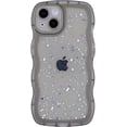thumbnail image 1 of Compatible with iPhone 13 Mini,Cute Kawaii Bling Sparkle Glitter Frame Shape Soft Silicone Shockproof Protective Phone Case Cover for Women Girls Black, 1 of 14