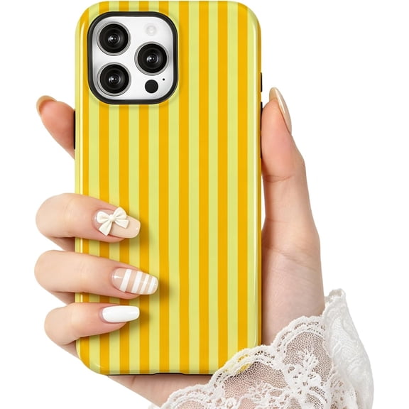 Compatible with iPhone 13 PRO MAX Case Cute Striped Pattern Simple Fashion Aesthetics Design Soft TPU and Silicone Lining Double Shockproof Protective Cover Phone Case for iPhone 13 PRO MAX-Orange