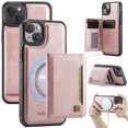 thumbnail image 1 of Compatible With iPhone 13 Phone Case,Magnetic 2 in 1 Detachable Wallet Case,With Card Holder,Kickstand,Compatible Magsafe,PU Leather Shockproof Heavy Duty Phone Case Cover,Rosegold, 1 of 12