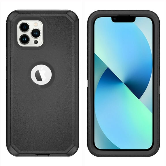 Compatible with iPhone 13 Pro 6.1 inch Phone Case Hybrid Rugged Shockproof Hard Protective Drop Proof Full Body Heavy Duty Mobile Cell Cover for iPhone13Pro 5G i i-Phone i13 iP13Pro Women Men Black