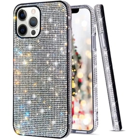 Compatible with iPhone 13 Pro Bling Glitter Rhinestone Case Handmade Glitter Crystal Dream Aesthetic Luxurious Pretty Cute Gemstone Shockproof Cover for Women Girls