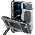 thumbnail image 1 of Compatible with iPhone 13 Pro Case 6.1 inch 2021, Outdoor Heavy Duty Aluminum Metal Case with Screen Protector Camera Cover Rugged Military Shockproof Case for iPhone 13 Pro, 1 of 8