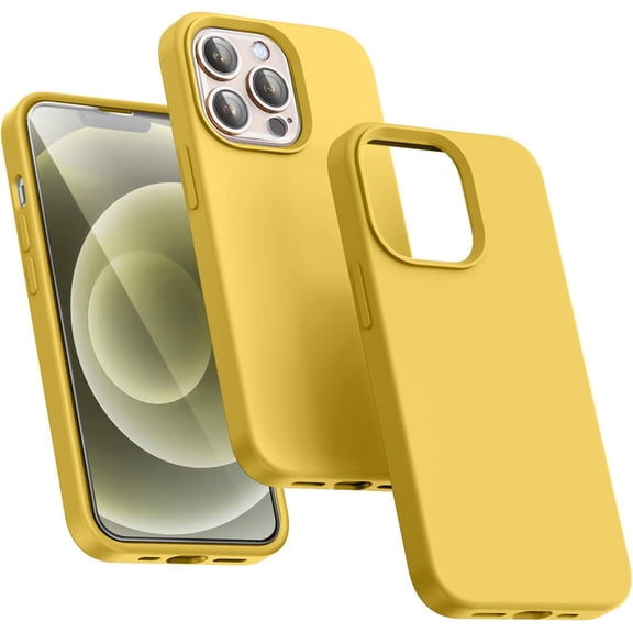 Compatible with iPhone 13 Pro Case 6.1 inch(2021) | Premium Liquid Silicone Rubber | Soft Anti-Scratch Microfiber Lining Full-Body Protection Case for iPhone 13 Pro, Light Yellow