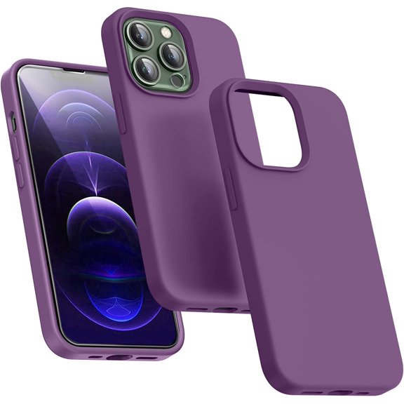 Compatible with iPhone 13 Pro Case 6.1 inch(2021) | Premium Liquid Silicone Rubber | Soft Anti-Scratch Microfiber Lining Full-Body Protection Case for iPhone 13 Pro, Grape