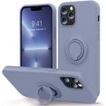 thumbnail image 1 of Compatible with iPhone 13 Pro Case 6.1 inch with Ring Kickstand |Liquid Silicone|Microfiber Linner| Anti-Scratch Full-Body Shockproof Protective Case for iPhone 13 Pro Women Girl - Lavender Grey, 1 of 5