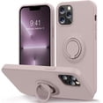 thumbnail image 1 of Compatible with iPhone 13 Pro Case 6.1 inch with Ring Kickstand | Liquid Silicone | Microfiber Linner | Anti-Scratch Full-Body Shockproof Protective Case for iPhone 13 Pro Women Girl - Pink Sand, 1 of 5