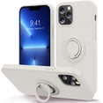 thumbnail image 1 of Compatible with iPhone 13 Pro Case 6.1 inch with Ring Kickstand | Liquid Silicone | Microfiber Linner | Anti-Scratch Full-Body Shockproof Protective Case for iPhone 13 Pro Women Girl - Stone, 1 of 5
