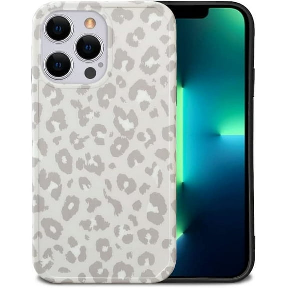 Compatible with iPhone 13 Pro Case (6.1inch) for Cute Leopard Pattern for Girls Woman Soft TPU Shockproof Anti-Scratch Protective Case for iPhone 13 Pro- Black