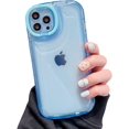 thumbnail image 1 of Compatible with iPhone 13 Pro Case with Clear Kickstand Creative Protective Design Case with Camera Holder for TPU Slim Shockproof Cool Phone Case for iPhone 13 Pro-Blue, 1 of 13