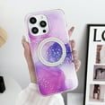 thumbnail image 1 of Compatible with iPhone 13 Pro Case Compatible with MagSafe, Transparent Marble White Glitter Point Case, Shockproof Protection Phone Case for Women Girls for iPhone 13 Pro - Purple, 1 of 10