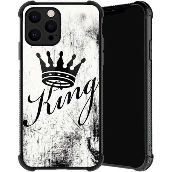 Compatible with iPhone 13 Pro Case, Crown King Phone Cover for Men/Women, Soft TPU Anti-Skid Thread Frame Four Corner Anti-Collision Protection Case Compatible with iPhone 13 Pro