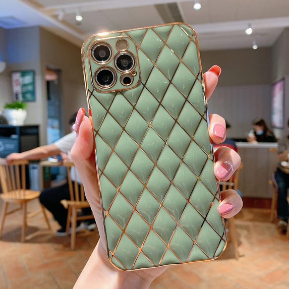 Compatible with iPhone 13 Pro Case Glitter Plating Sparkle Luxury Phone Case for Women Full Camera Lens Protection Slim Soft Flexible TPU Shockproof Protective Cover Case, 6.1 Inch, LightGreen