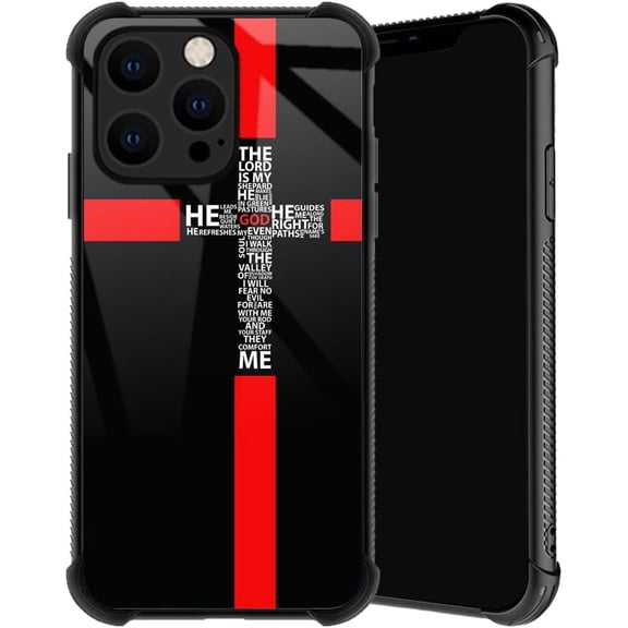 Compatible with iPhone 13 Pro Case, God Cross Phone Cover for Men/Women, Soft TPU Anti-Skid Thread Frame Four Corner Anti-Collision Protection Case Compatible with iPhone 13 Pro