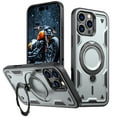 thumbnail image 1 of Compatible with iPhone 13 Pro Case, Hybrid Slim Phone Cases Fit for iPhone 13 Pro, Compatible with MagSafe Magnetic Ring Kickstand Stand Rugged Case, Shockproof Protective, Gray, 1 of 6