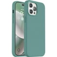 thumbnail image 1 of Compatible with iPhone 13 Pro Case, Liquid Silicone Full Body Protective Case with [Anti-Scratch] [Soft Microfiber Lining] [Camera Protective Case] for iPhone 13 Pro 6.1 inch, Pine Green, 1 of 14