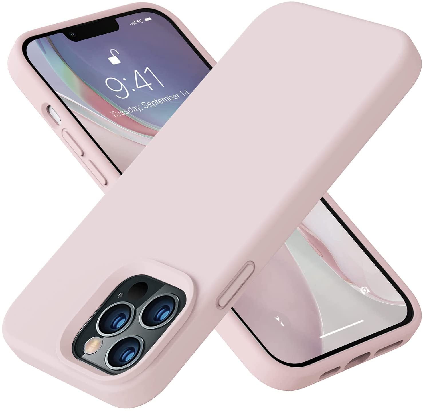 Compatible with iPhone 13 Pro Case, Liquid Silicone Full Body Protective Case with [AntiScratch