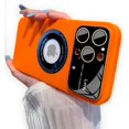 thumbnail image 1 of Compatible with iPhone 13 Pro Case Magnetic with Full Camera Lens Protector,Hard PC Material Slim Shockproof Protectiv Case,Compatible with MagSafe for Women Girls Men—Orange, 1 of 7