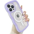 thumbnail image 1 of Compatible for iPhone 13 Pro Case with Magsafe, Wave Magnetic Phone Case Cute Water Ripple Candy Colors Frame Shockproof for iPhone 13 Pro Phone Case for Women 6.1 Inch - Purple, 1 of 16