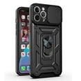 thumbnail image 1 of Compatible with iPhone 13 Pro Case with Sliding Camera Lens Cover and Ring Kickstand Heavy Duty Military Grade Protection Phone Shockproof Back Cover for iPhone 13 Pro, Black, 1 of 2