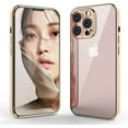 thumbnail image 1 of Compatible with iPhone 13 Pro Case, Ultra Slim Comfortable Touch Anti-Fingerprints Anti Scratch TPU+PC Phone Case [Support Wireless Charging], for iPhone 13 Pro 6.1 inch, Gold, 1 of 7