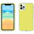 thumbnail image 1 of Compatible with iPhone 13 Pro Clear Case, Neon Colors Three Durable Layers Rugged Slim Flexible TPU Anti-Drop Reinforced Corners Shockproof Bumper Protective Case for Women Girl Men Yellow, 1 of 10