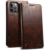 Compatible with iPhone 13 Pro Leather Case, iPhone 13 Pro Wallet Folio Case Book Design with Magnetic Closure Kickstand Card Slots Flip Cover for iPhone 13 Pro 6.1 inch 2021 Brown
