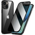 thumbnail image 1 of Compatible with iPhone 13 Pro Magnetic Case with Built in Privacy Screen Protector Anti Spy Tempered Glass Slim Metal Aluminum Shockproof Cover Hard Drop Proof Protective 6.1 inch Black, 1 of 9