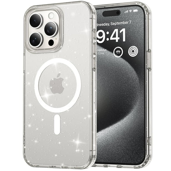 Compatible with iPhone 13 Pro Magsafe Case Clear Glitter, Anti-Yellow Shockproof Protective Phone Case, Ultra Slim Transparent Anti-Scratch TPU Bumper Cover for iPhone 13 Pro, Clear