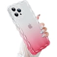 thumbnail image 1 of Compatible with iPhone 13 Pro Max 2022 6.7'' Cute Transparent Shockproof Phone Case, Cute Luxury Curly Wavy Border Soft for Girls Women Phone Case (Gradient Pink), 1 of 12