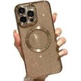 thumbnail image 1 of Compatible with iPhone 13 Pro Max 6.7 Inch Case,Luxury Magnetic Glitter Plating Bling Sparkle Shiny Clear Phone Case with Camera Protection,Compatible with MagSafe for Women Girls-Gold, 1 of 6