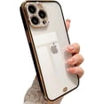 thumbnail image 1 of Compatible for iPhone 13 Pro Max 6.7 Inch Diamond Case, Luxury 3D Bling Crystal Rhinestone Sparkly Plating Clear Case for Women Girls Shockproof Camera Protective Back Cover - Black, 1 of 8