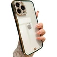 thumbnail image 1 of Compatible for iPhone 13 Pro Max 6.7 Inch Diamond Case, Luxury 3D Bling Crystal Rhinestone Sparkly Plating Clear Case for Women Girls Shockproof Camera Protective Back Cover - Green, 1 of 10